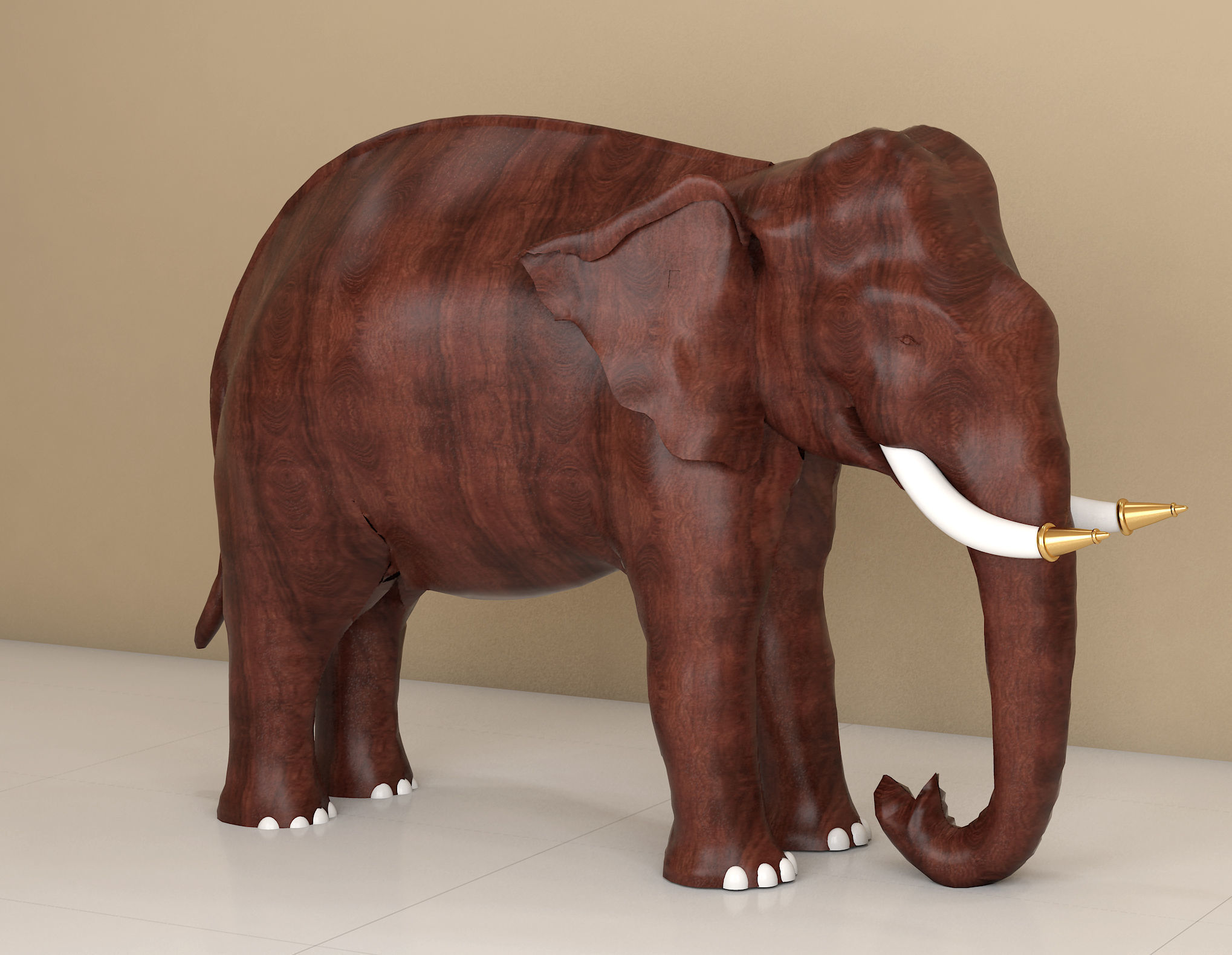 elephant sculpture 3D model_1