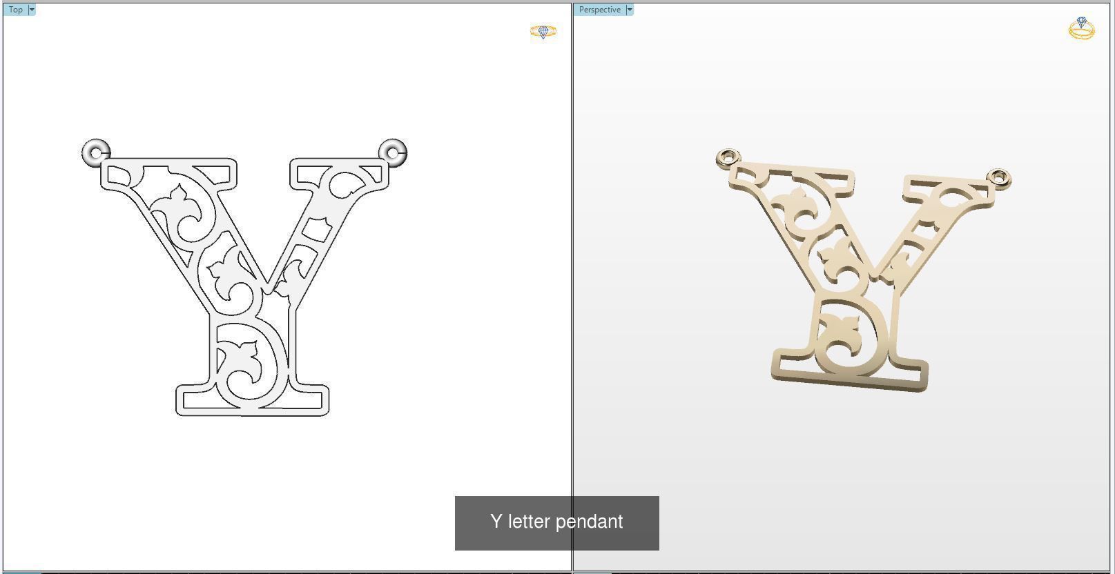 Nice Letter Pendants 3D Model Collection_22