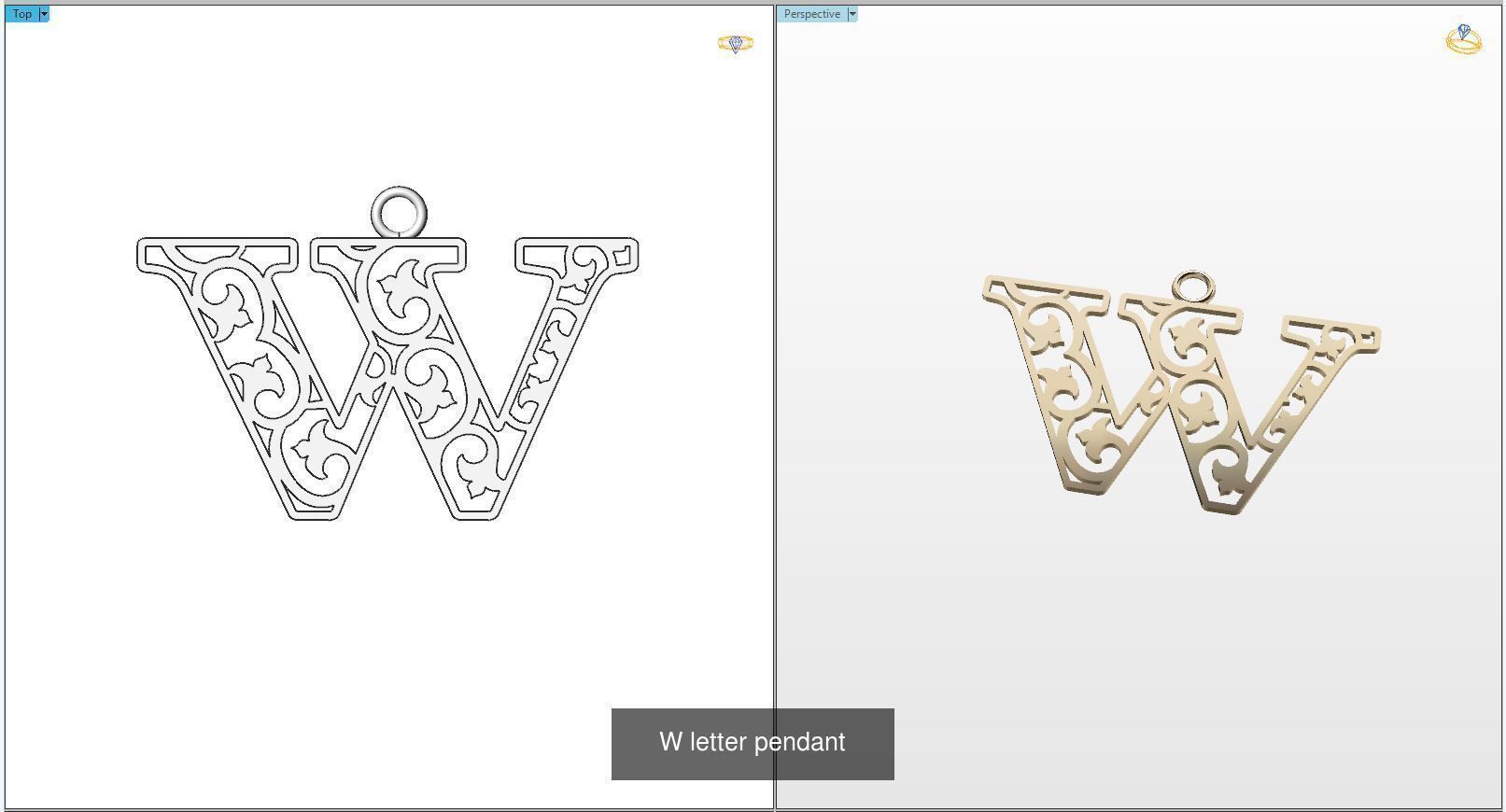 Nice Letter Pendants 3D Model Collection_21