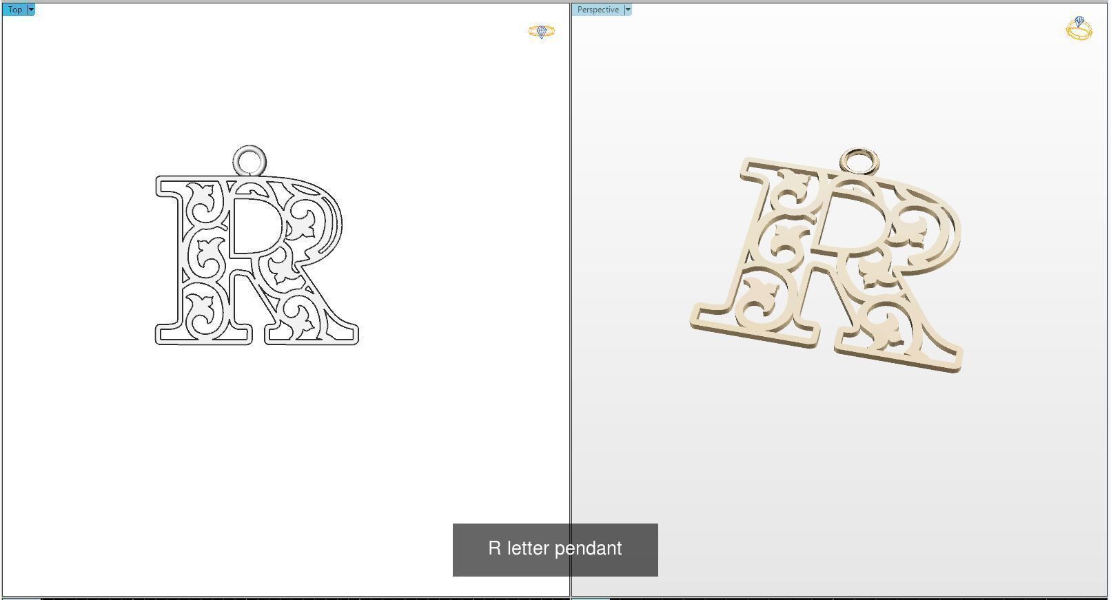 Nice Letter Pendants 3D Model Collection_18