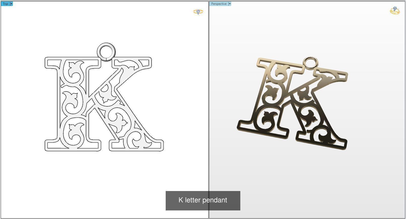 Nice Letter Pendants 3D Model Collection_12