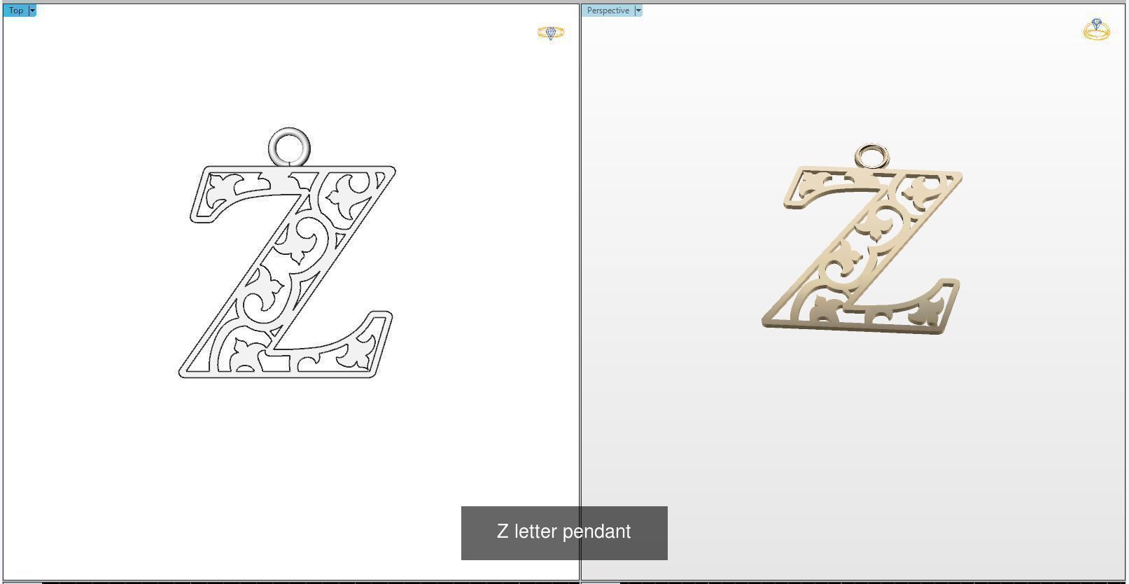 Nice Letter Pendants 3D Model Collection_23