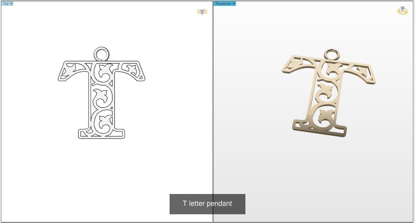 Nice Letter Pendants 3D Model Collection_20