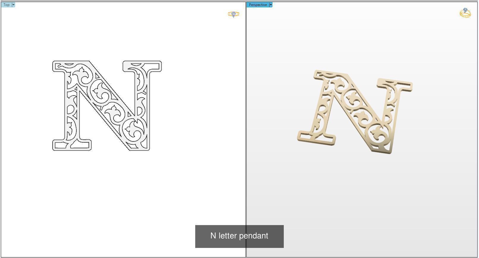 Nice Letter Pendants 3D Model Collection_15