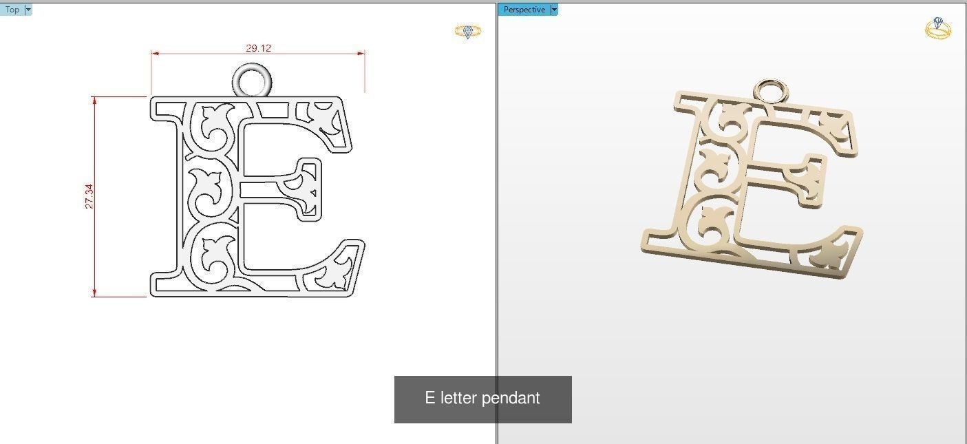 Nice Letter Pendants 3D Model Collection_7