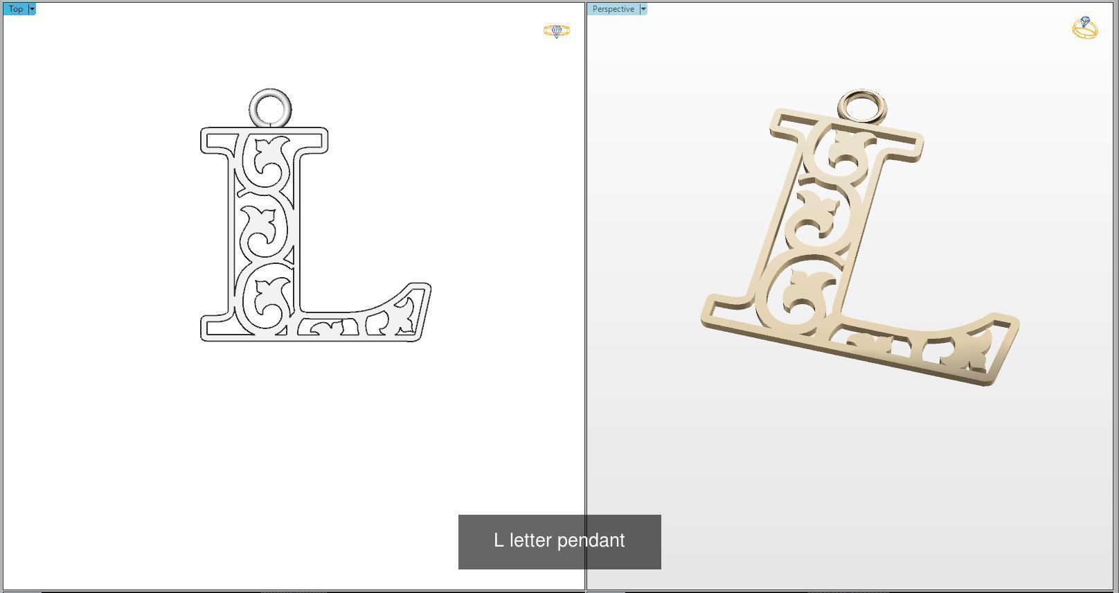 Nice Letter Pendants 3D Model Collection_13