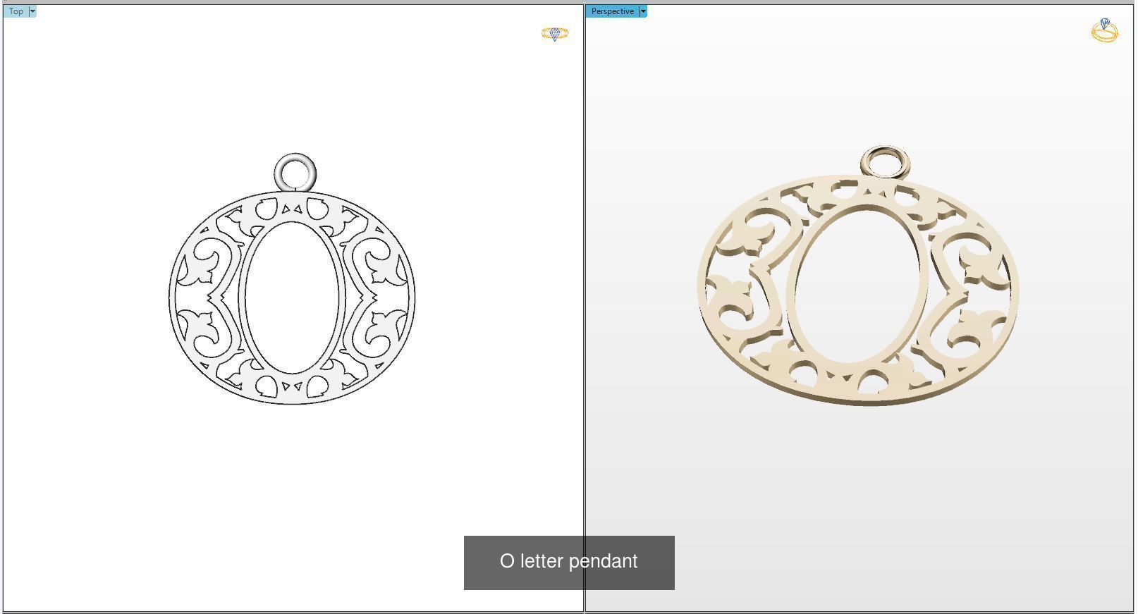 Nice Letter Pendants 3D Model Collection_16