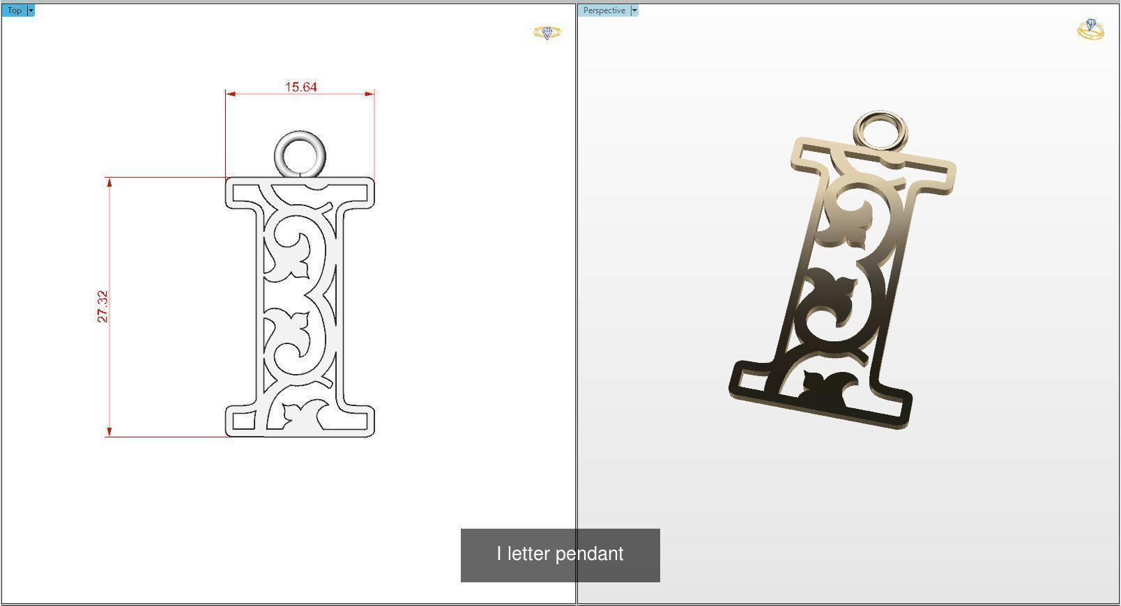 Nice Letter Pendants 3D Model Collection_11