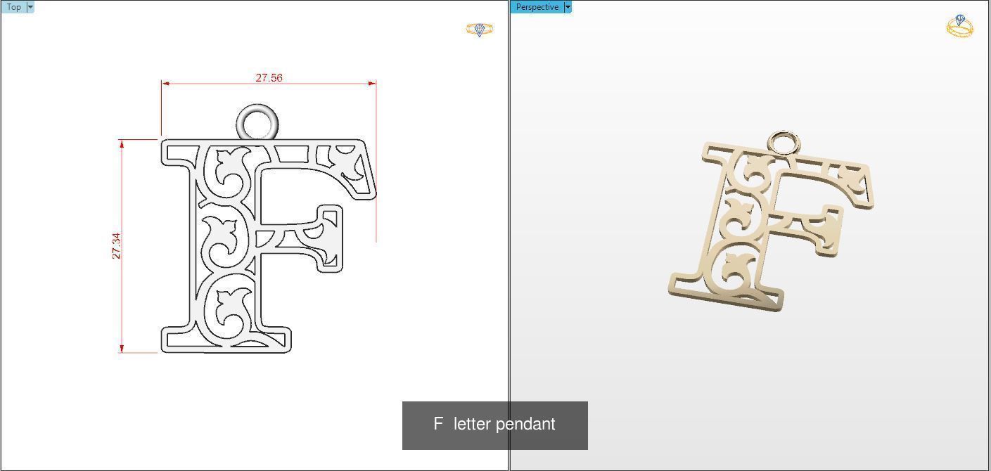 Nice Letter Pendants 3D Model Collection_8