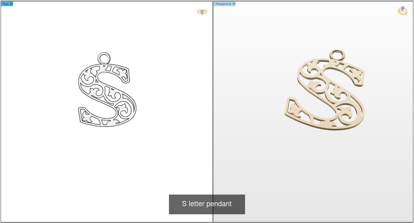 Nice Letter Pendants 3D Model Collection_19