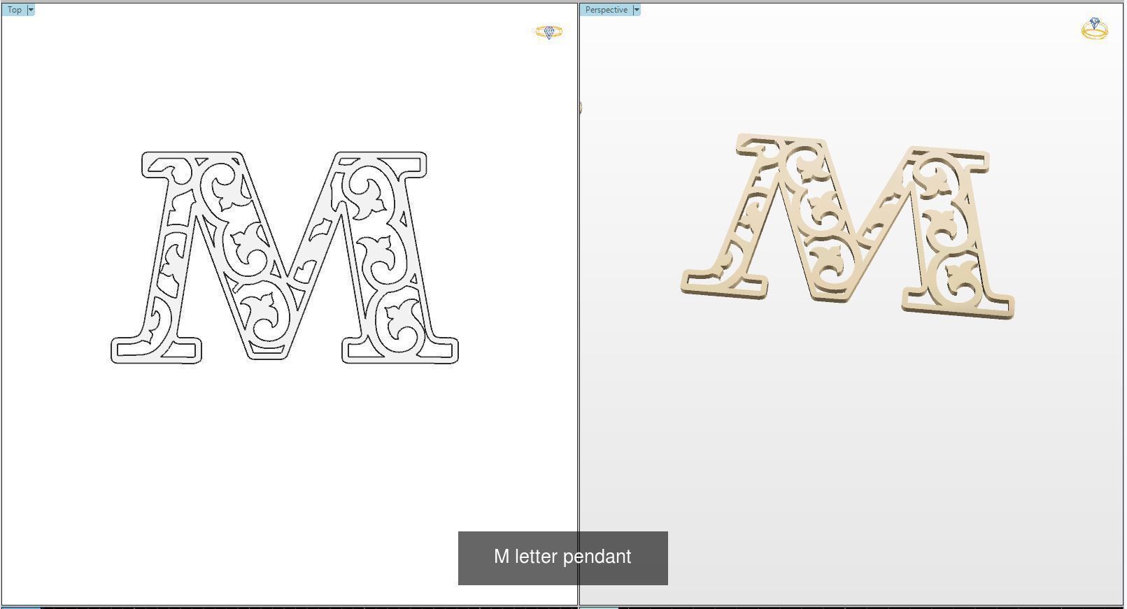 Nice Letter Pendants 3D Model Collection_14