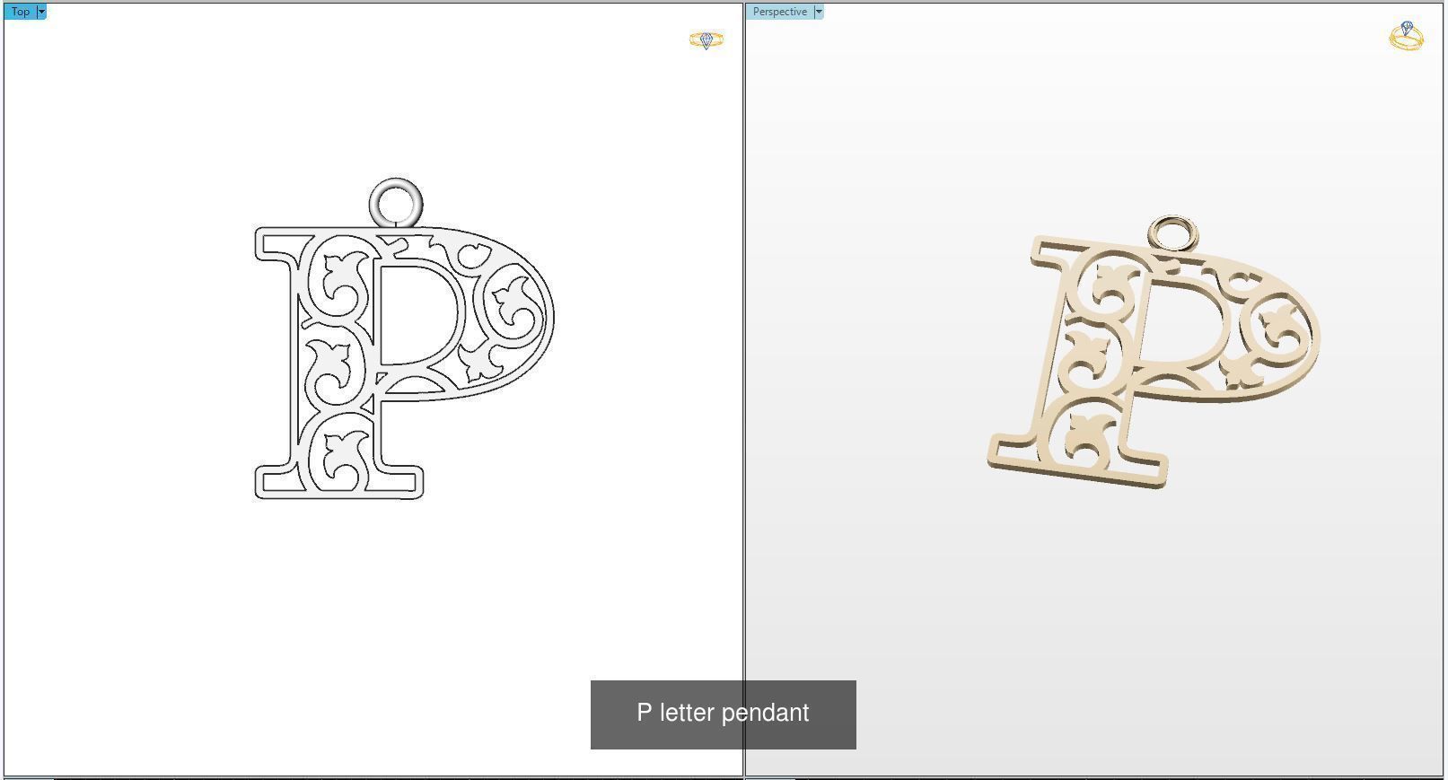Nice Letter Pendants 3D Model Collection_17