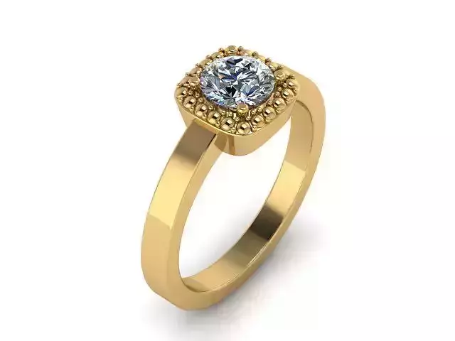 Bead simple halo ring