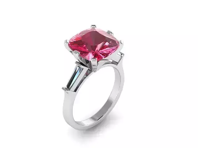 Crazy Garnet baguette ring