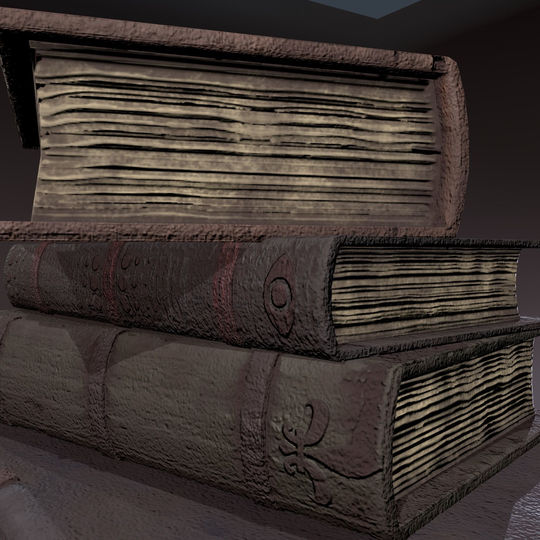 Medieval Book Stack Free low-poly 3D model_18
