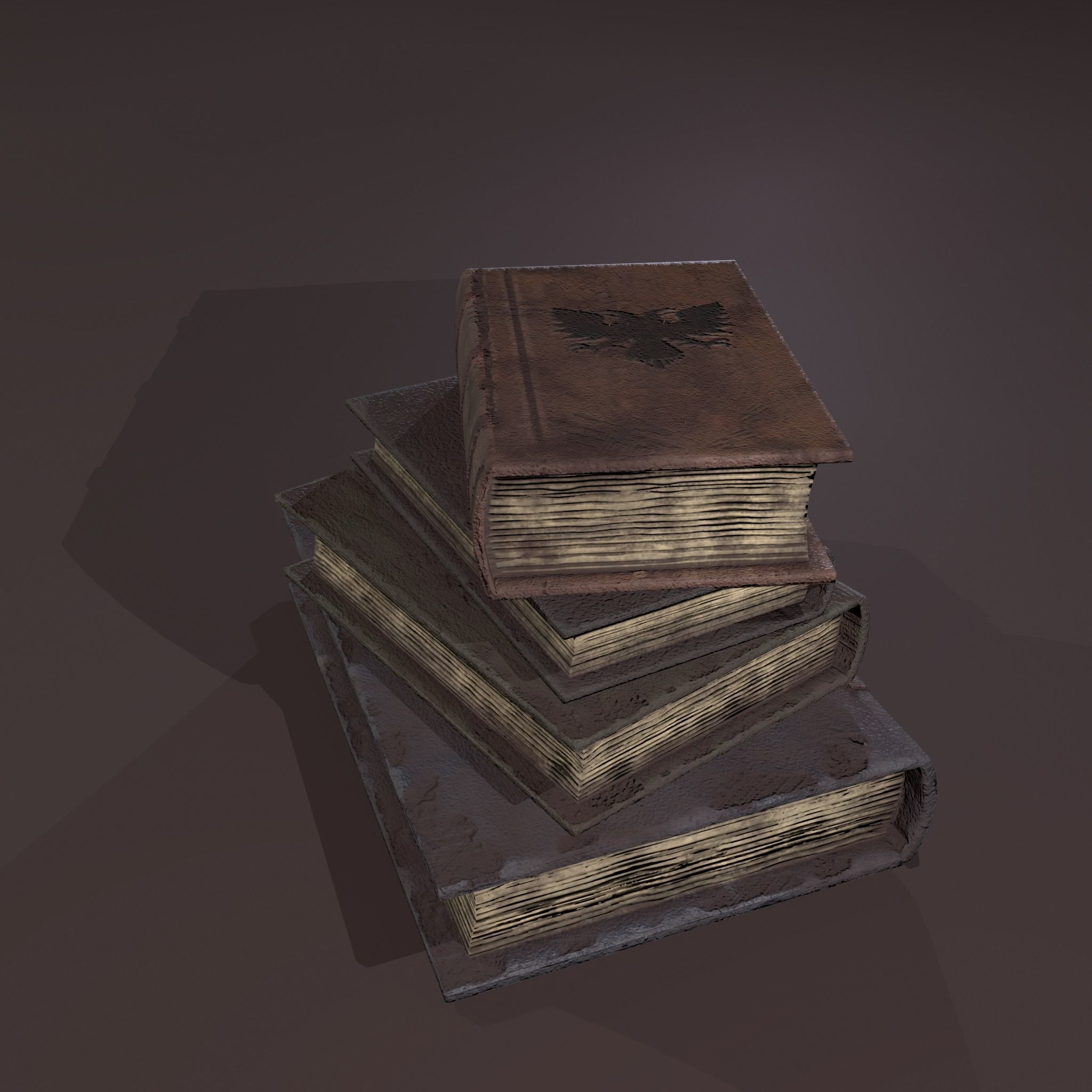 Medieval Book Stack Free low-poly 3D model_7