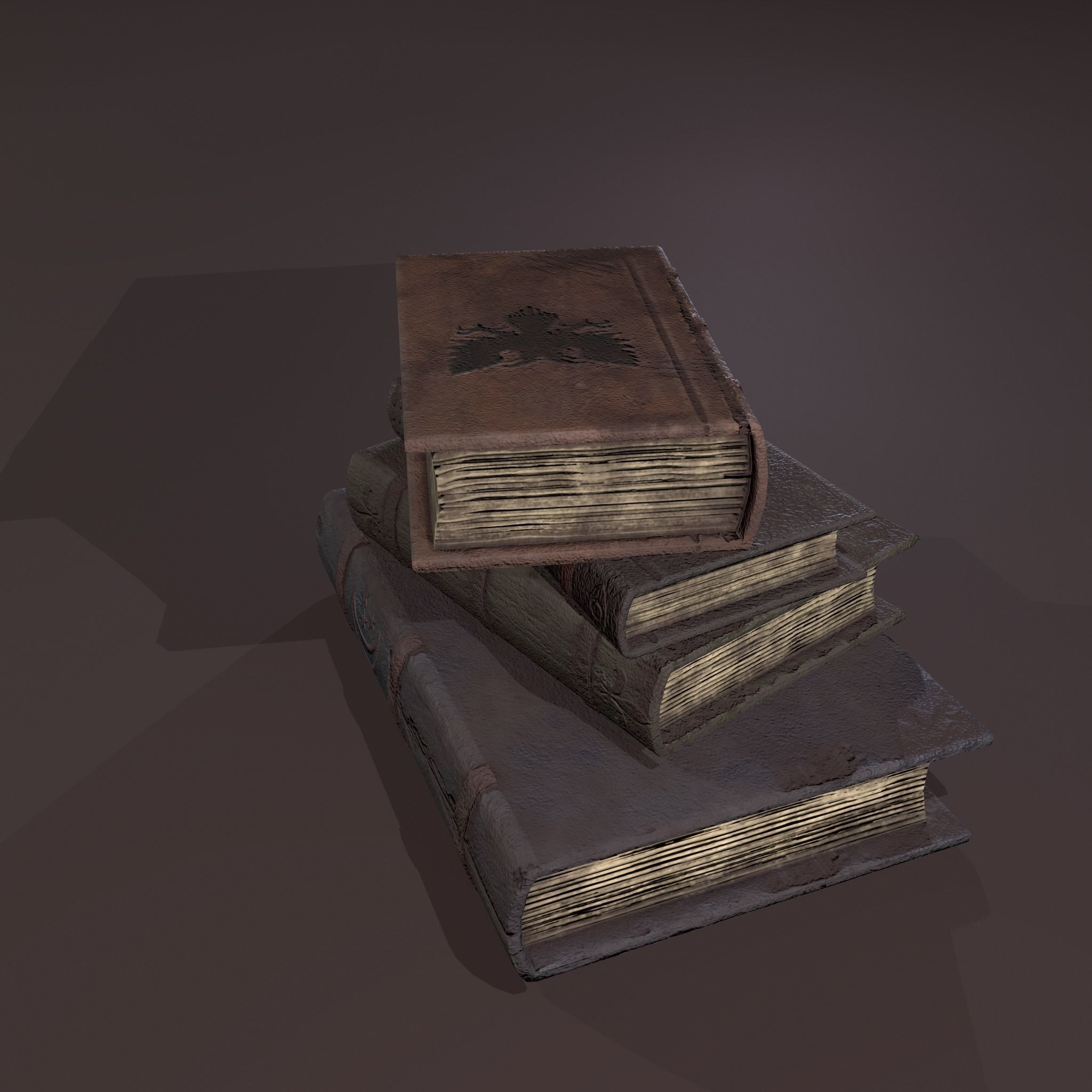 Medieval Book Stack Free low-poly 3D model_11