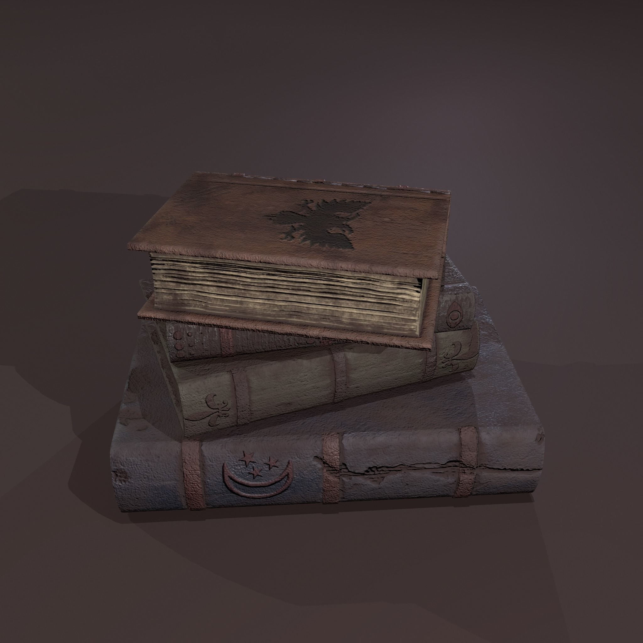 Medieval Book Stack Free low-poly 3D model_4