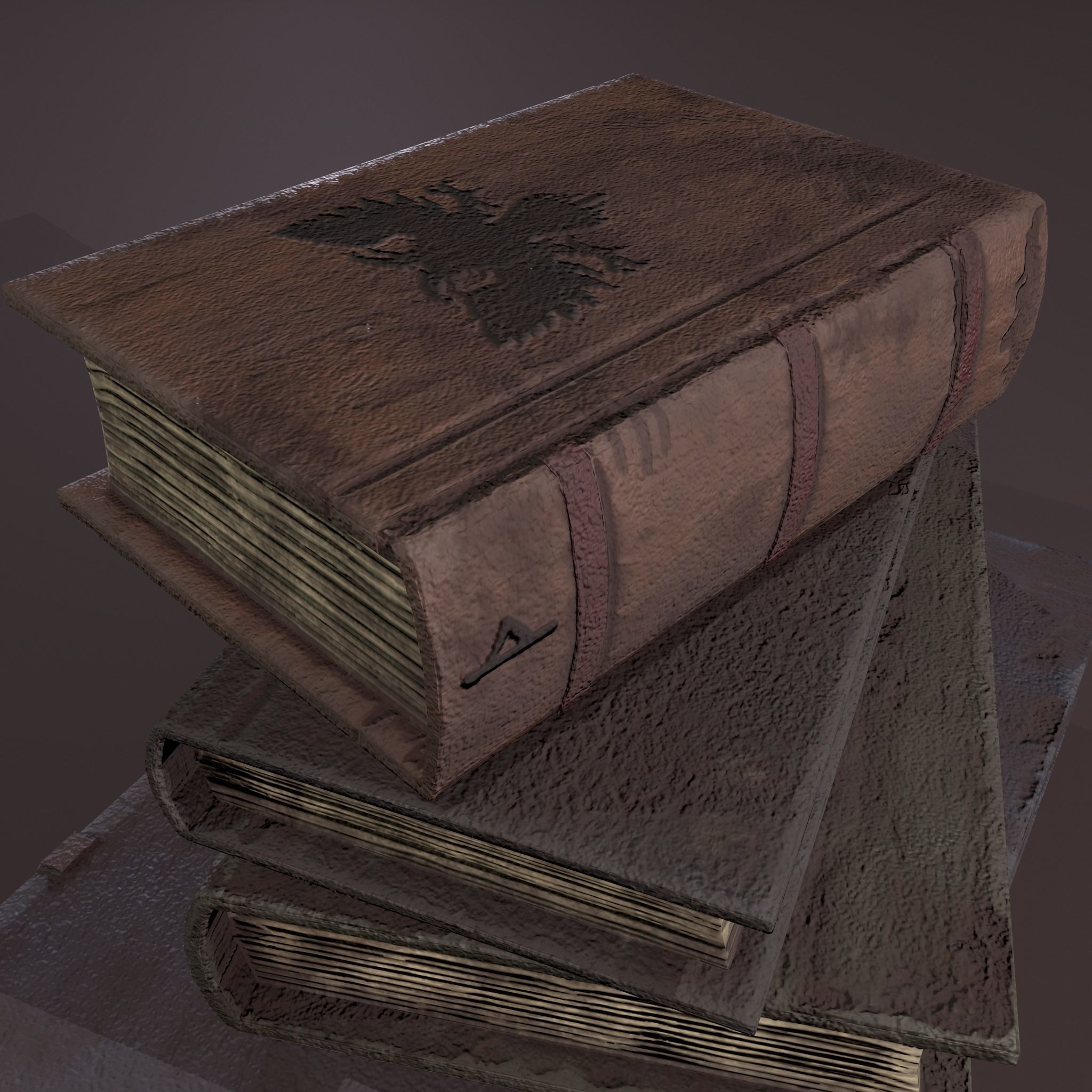 Medieval Book Stack Free low-poly 3D model_15