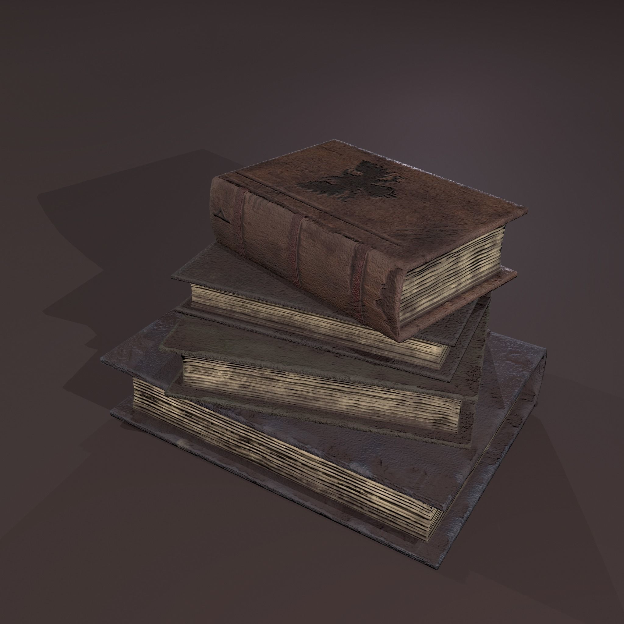 Medieval Book Stack Free low-poly 3D model_8