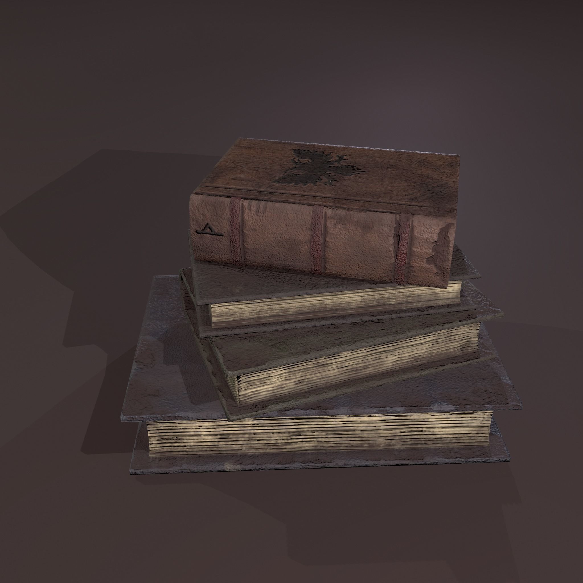 Medieval Book Stack Free low-poly 3D model_3
