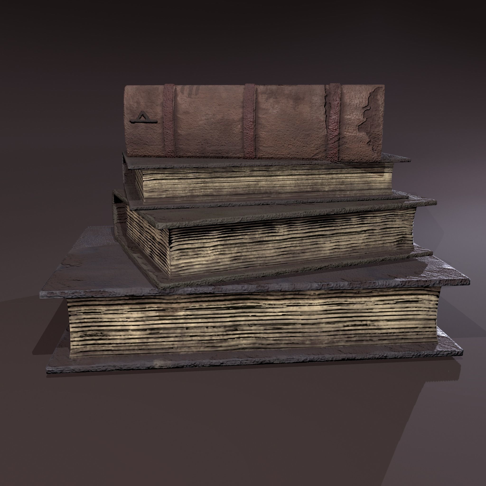 Medieval Book Stack Free low-poly 3D model_21