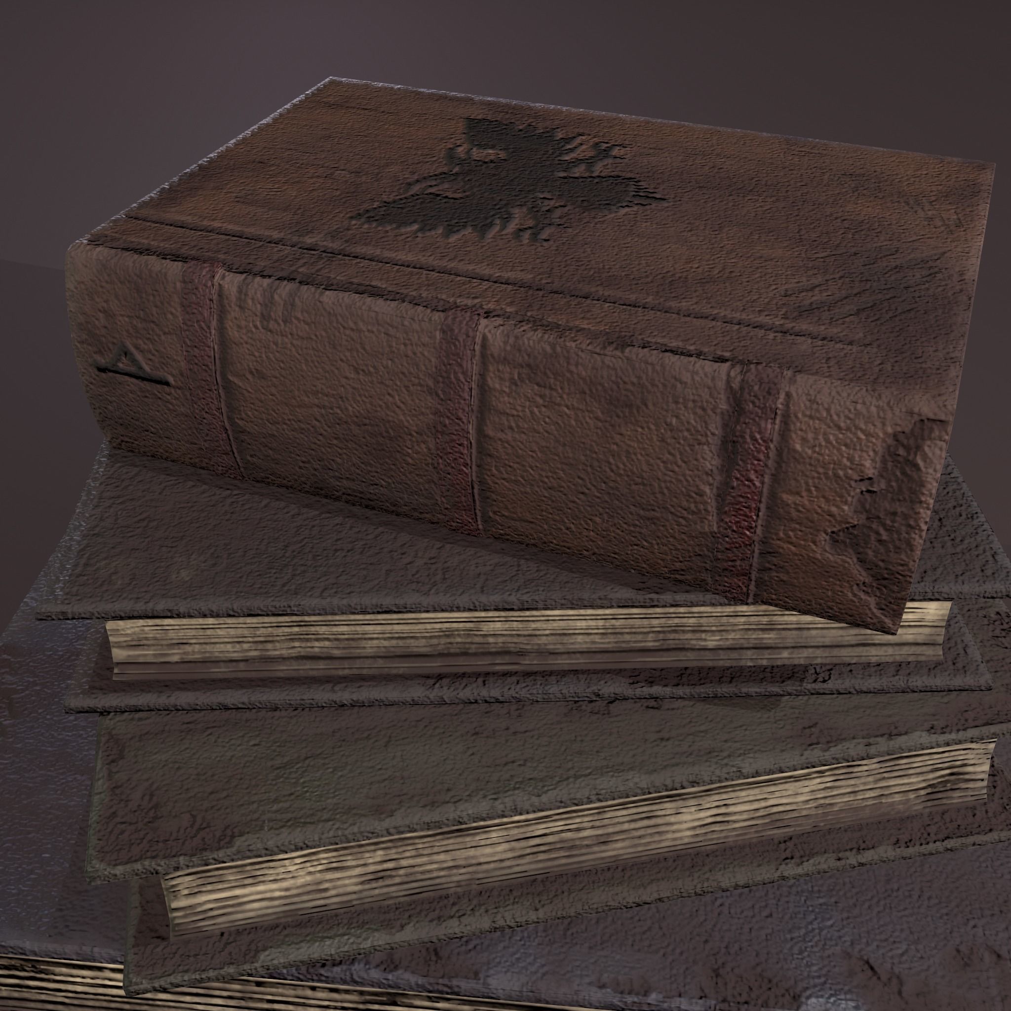 Medieval Book Stack Free low-poly 3D model_14