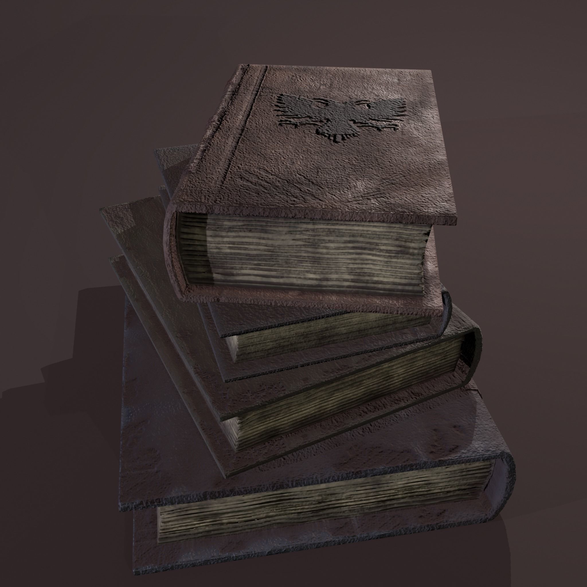 Medieval Book Stack Free low-poly 3D model_19