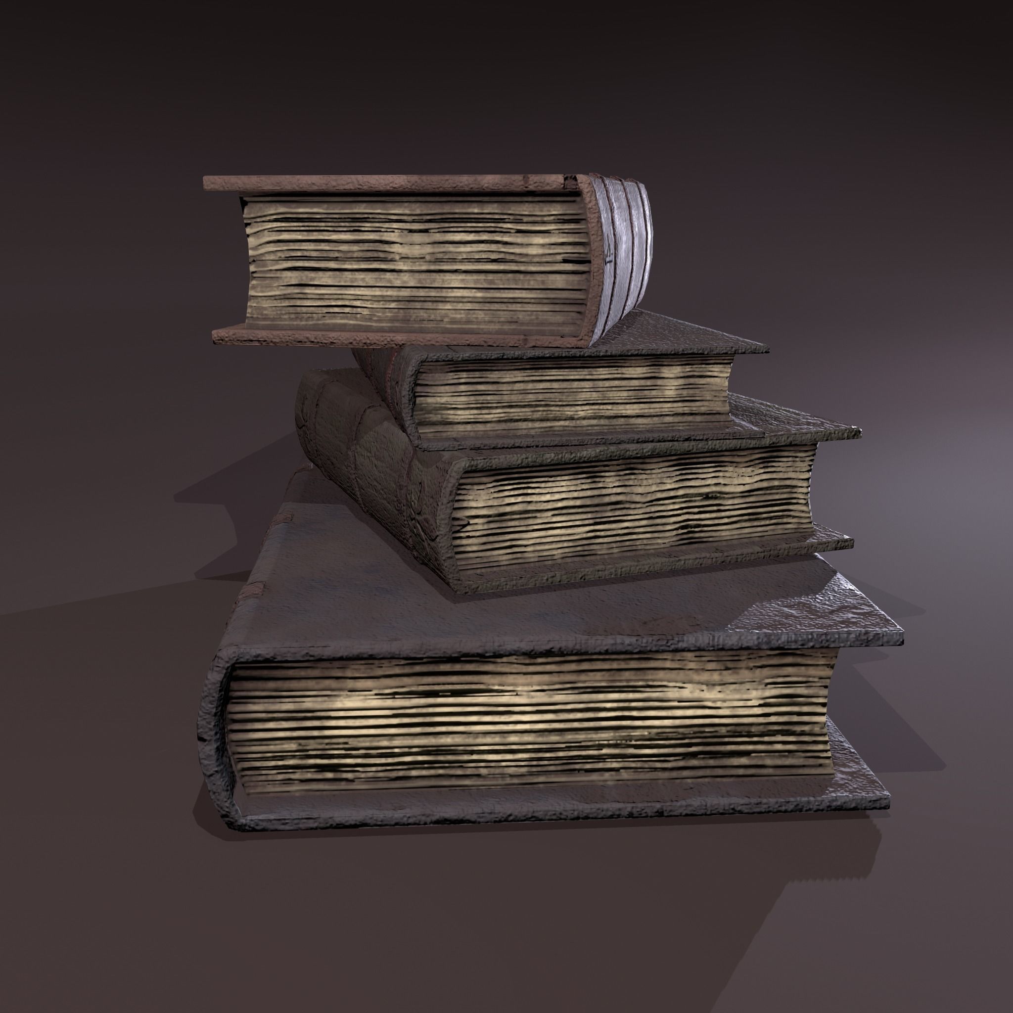 Medieval Book Stack Free low-poly 3D model_22