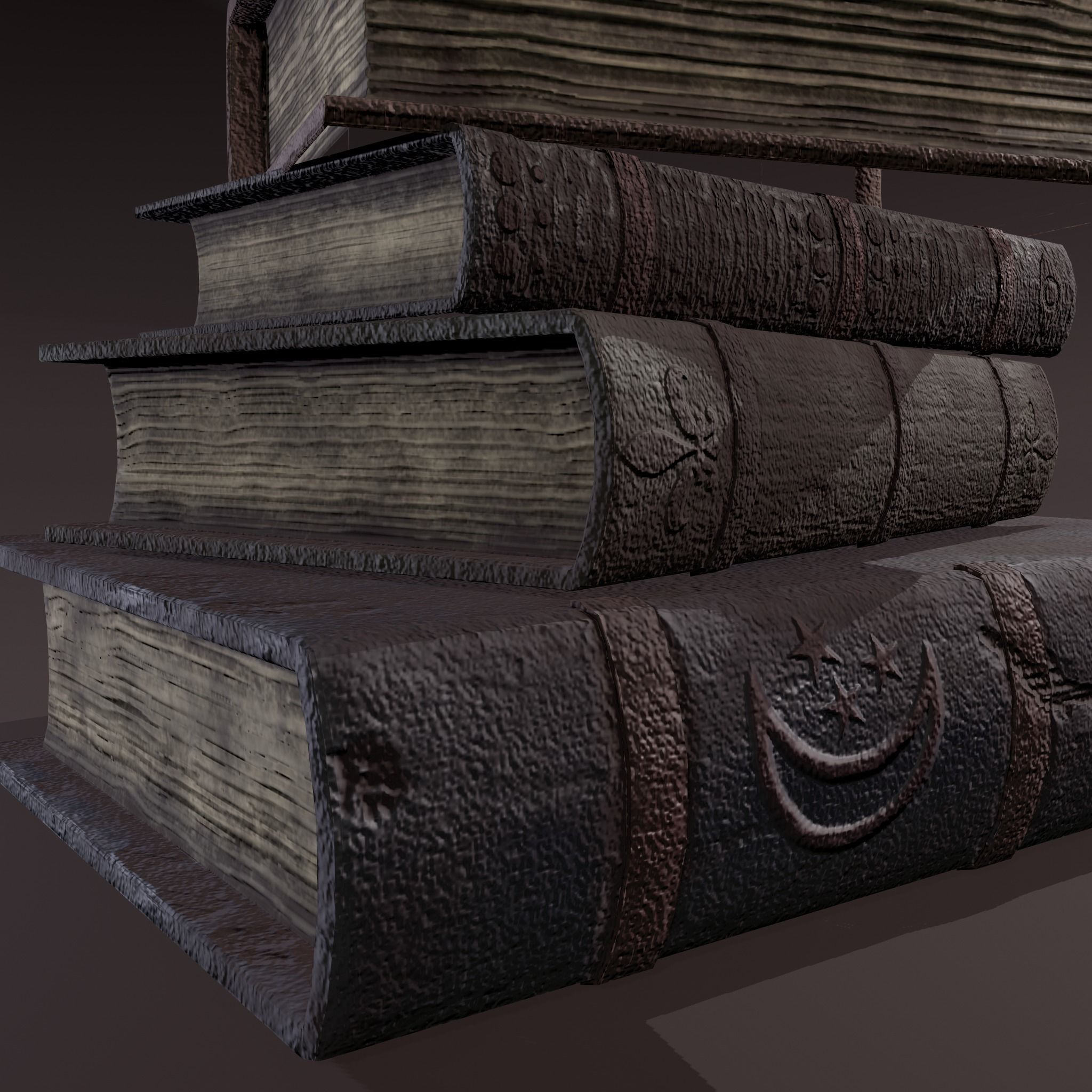 Medieval Book Stack Free low-poly 3D model_17