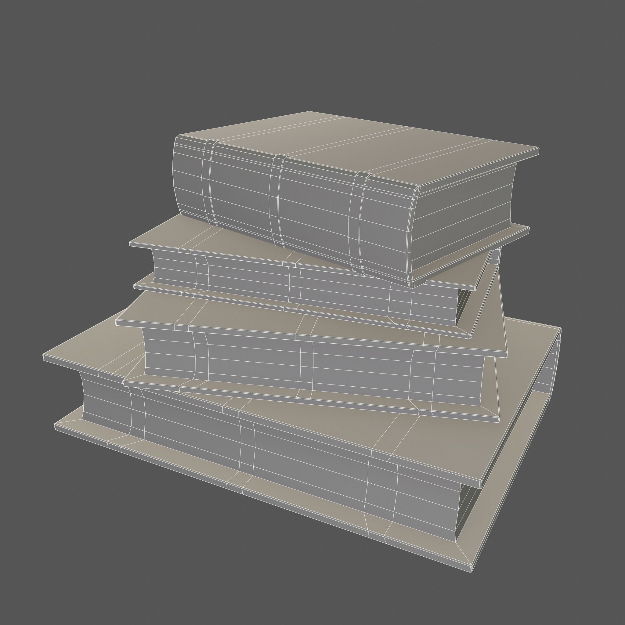 Medieval Book Stack Free low-poly 3D model_23