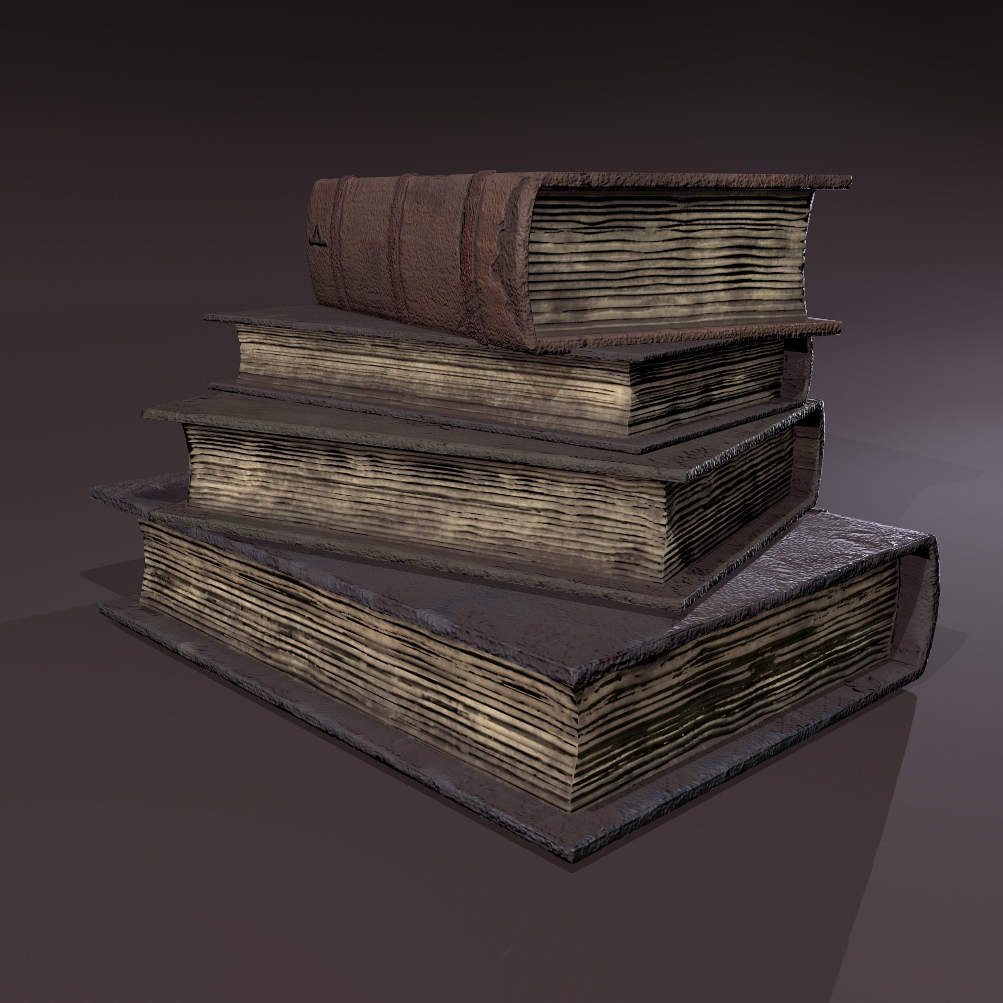 Medieval Book Stack Free low-poly 3D model_20