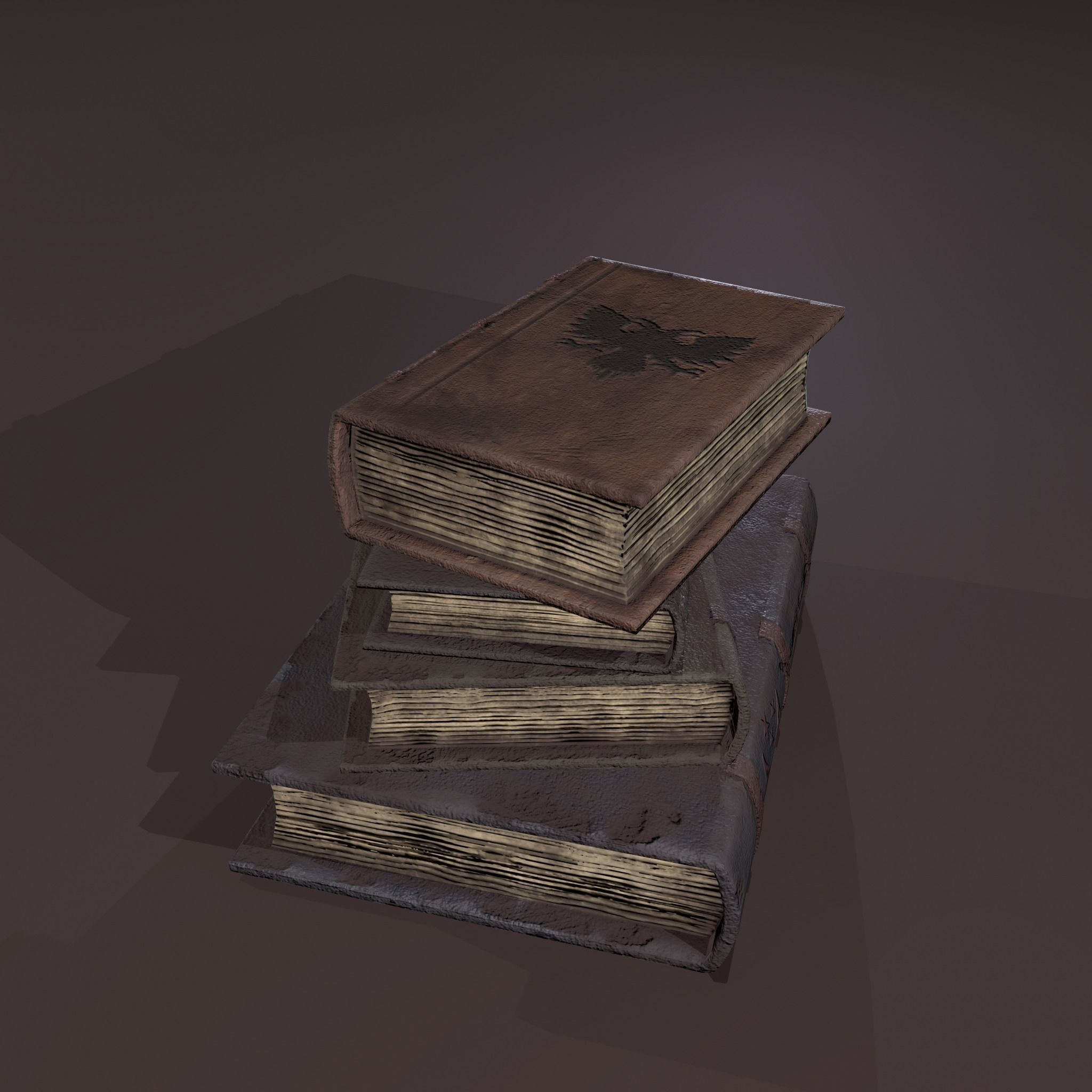 Medieval Book Stack Free low-poly 3D model_6