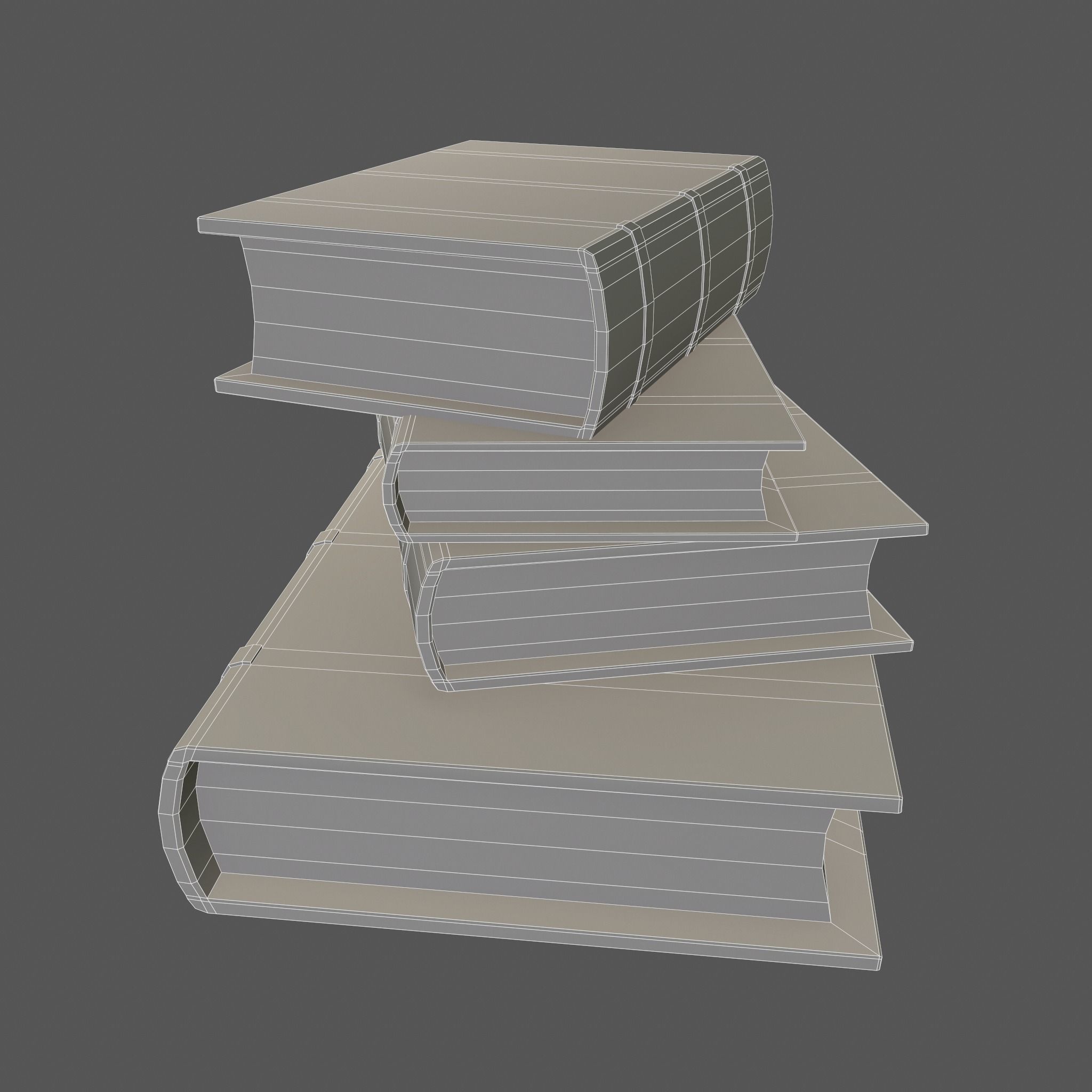 Medieval Book Stack Free low-poly 3D model_26