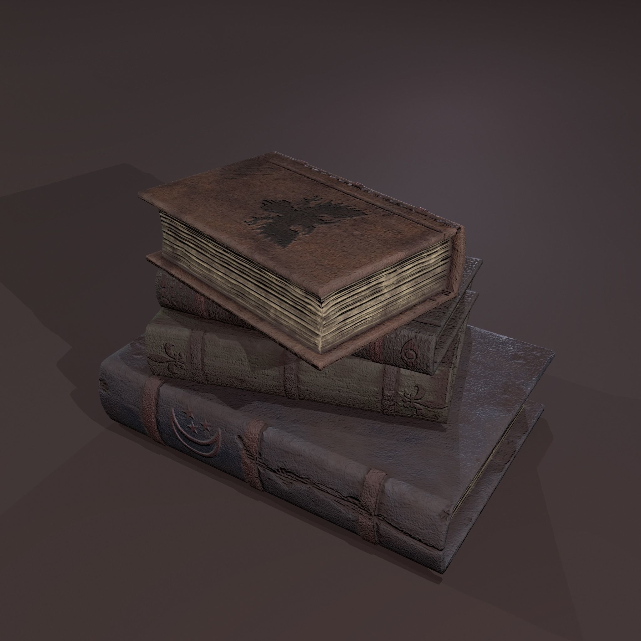 Medieval Book Stack Free low-poly 3D model_2