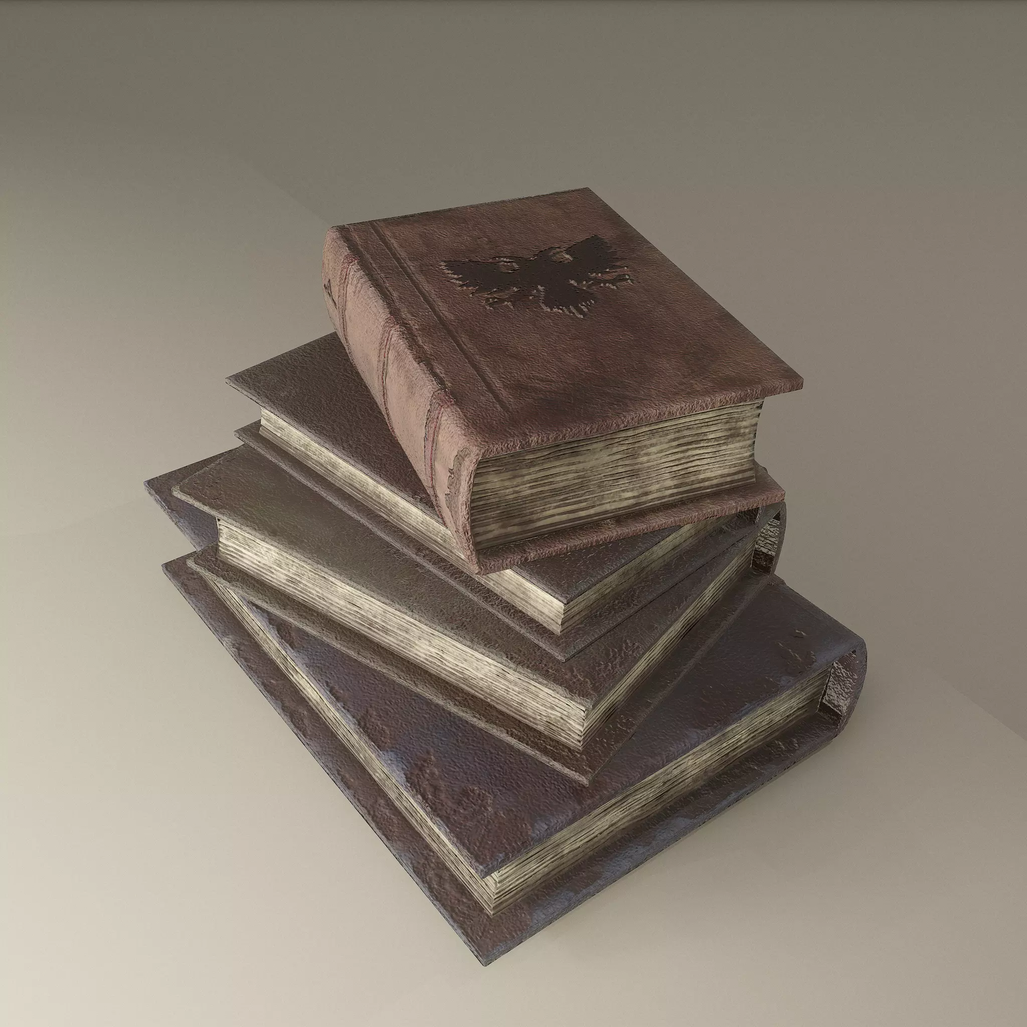 Medieval Book Stack Free low-poly 3D model_0