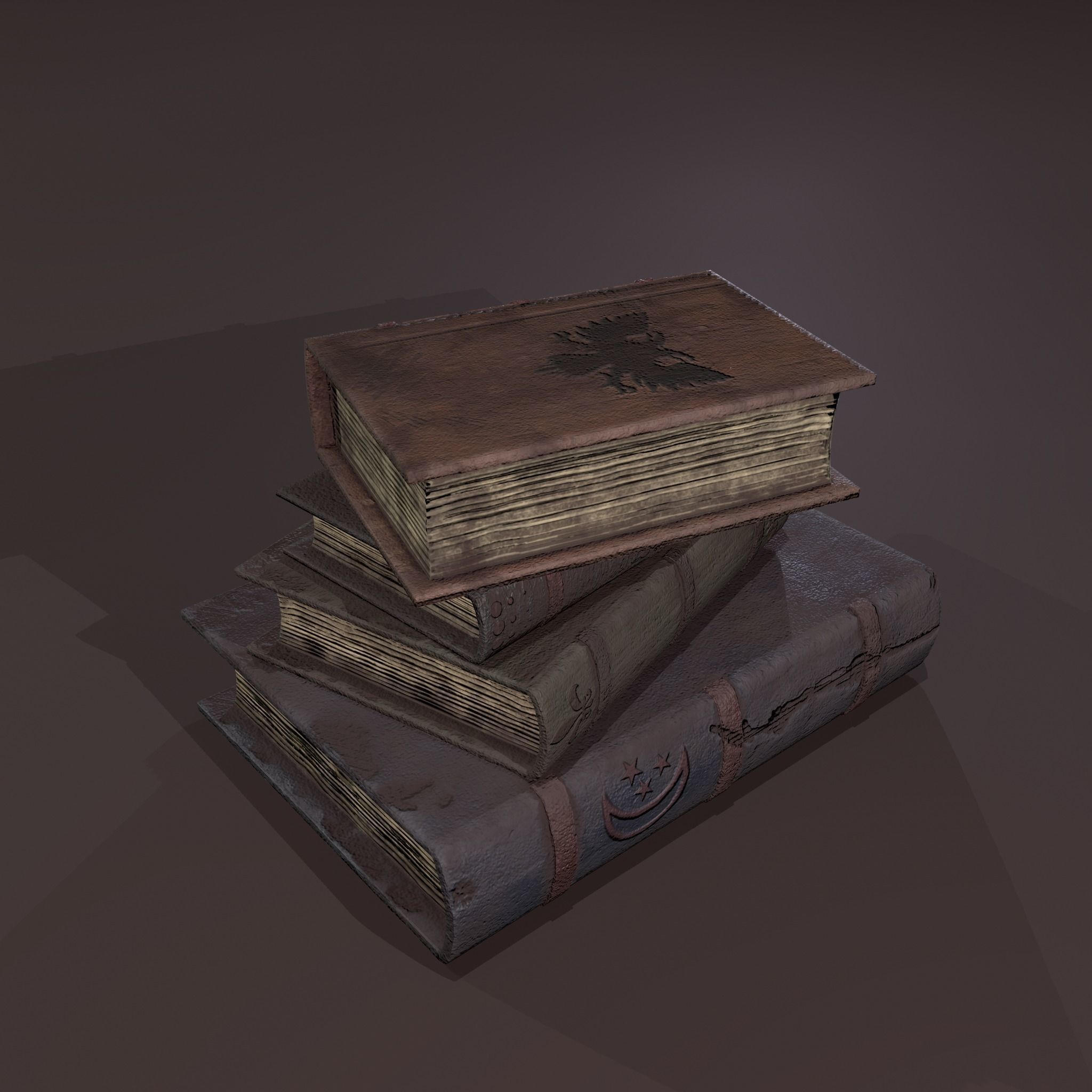 Medieval Book Stack Free low-poly 3D model_5