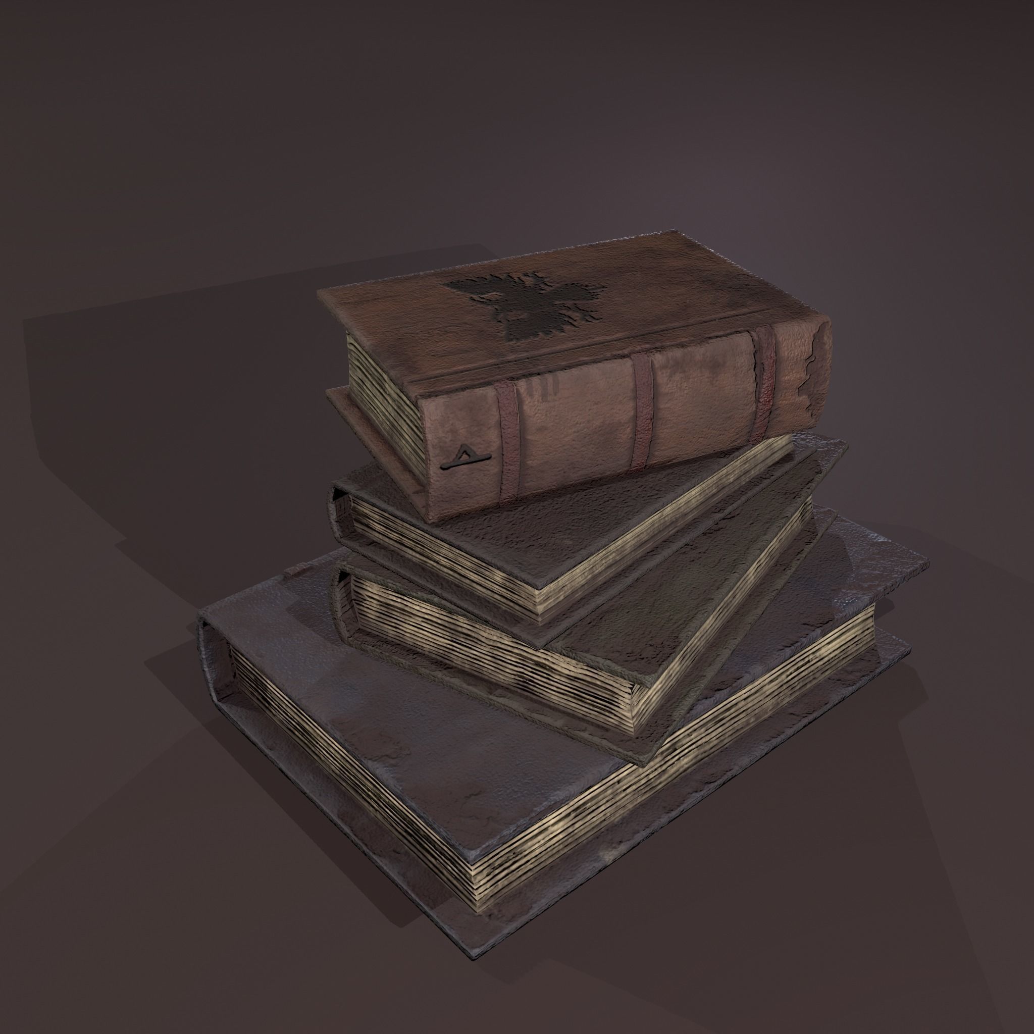 Medieval Book Stack Free low-poly 3D model_9