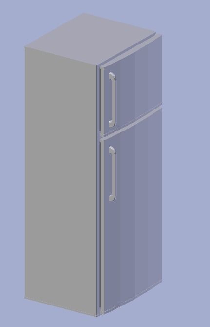 White Fridge - Low poly Low-poly 3D model_3