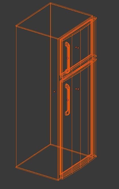 White Fridge - Low poly Low-poly 3D model_4