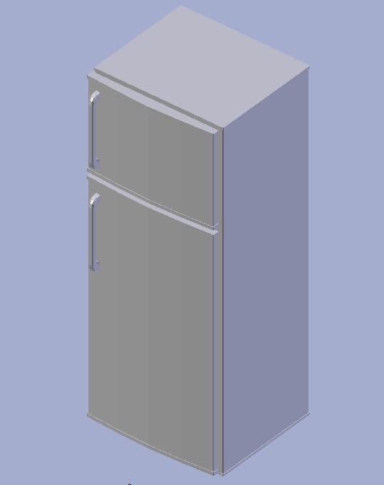 White Fridge - Low poly Low-poly 3D model_2