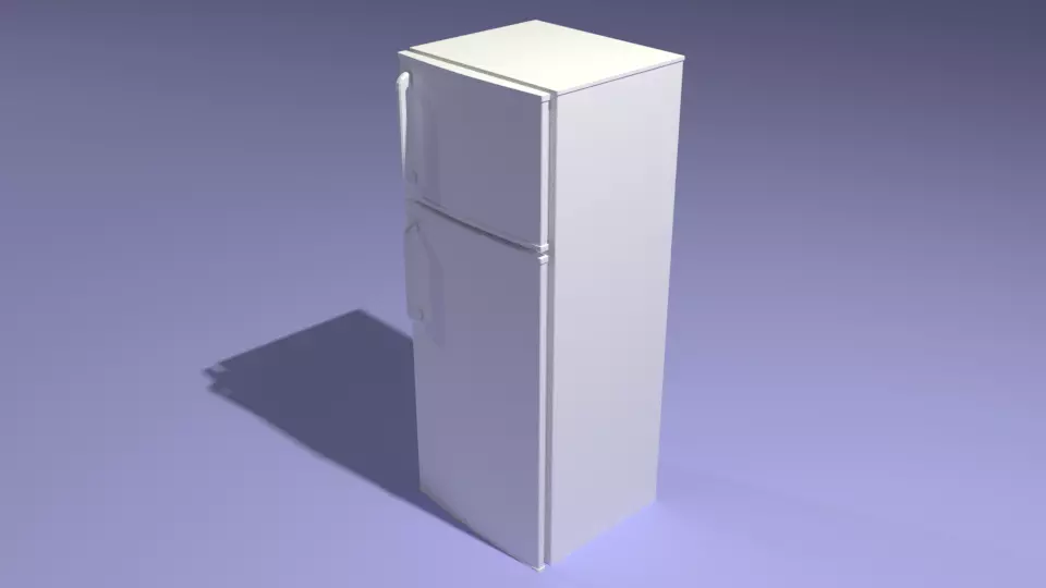 White Fridge - Low poly Low-poly 3D model_0
