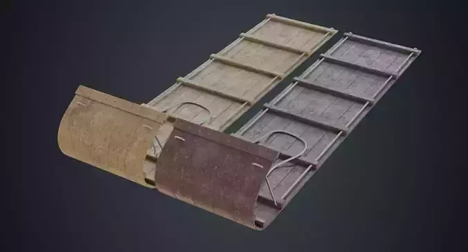 Sled 3B Low-poly 3D model