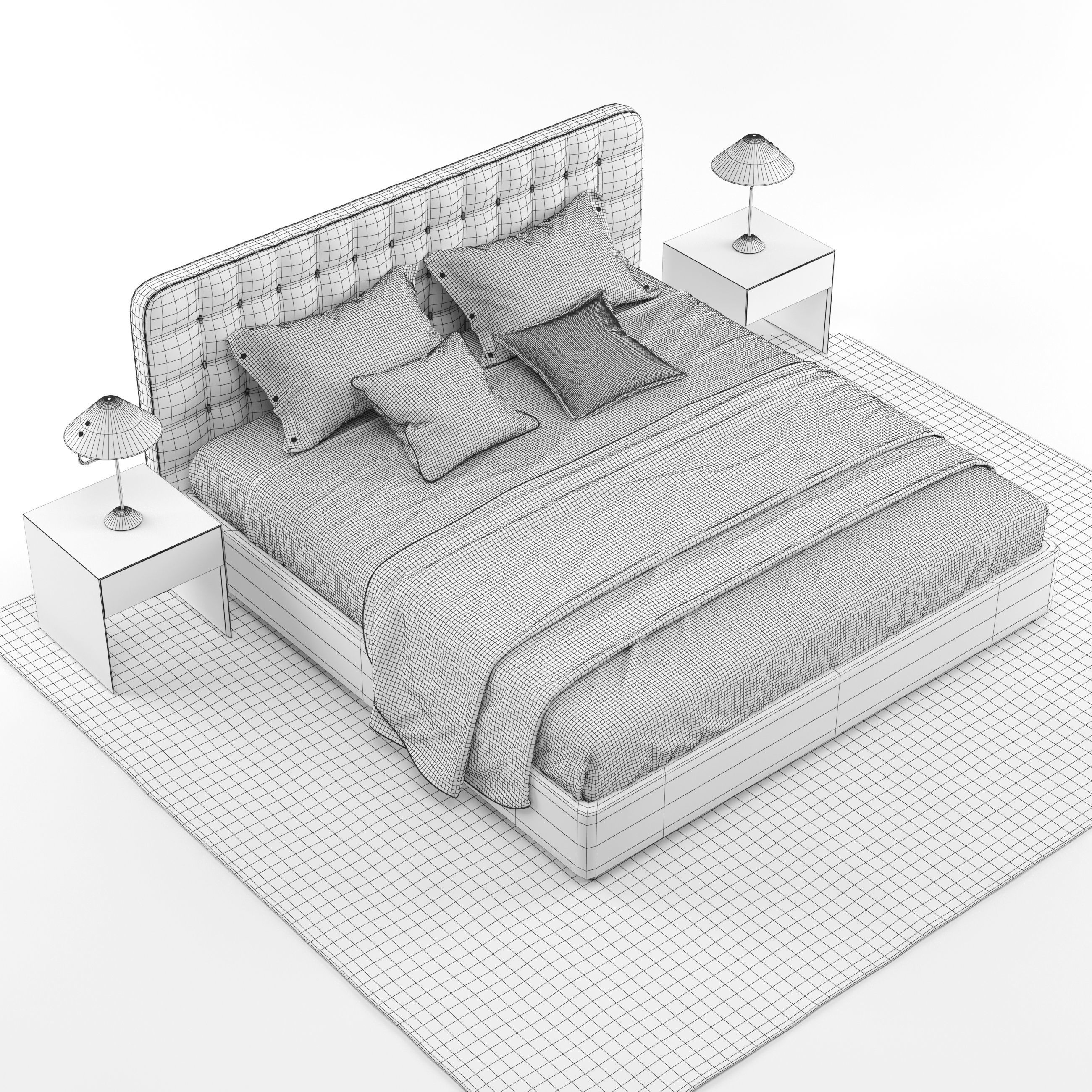 Dedalo bed by Desiree 3D model_6