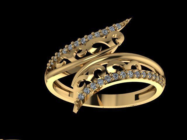 Relax set gold jewelry with diamonds 3D print model_5