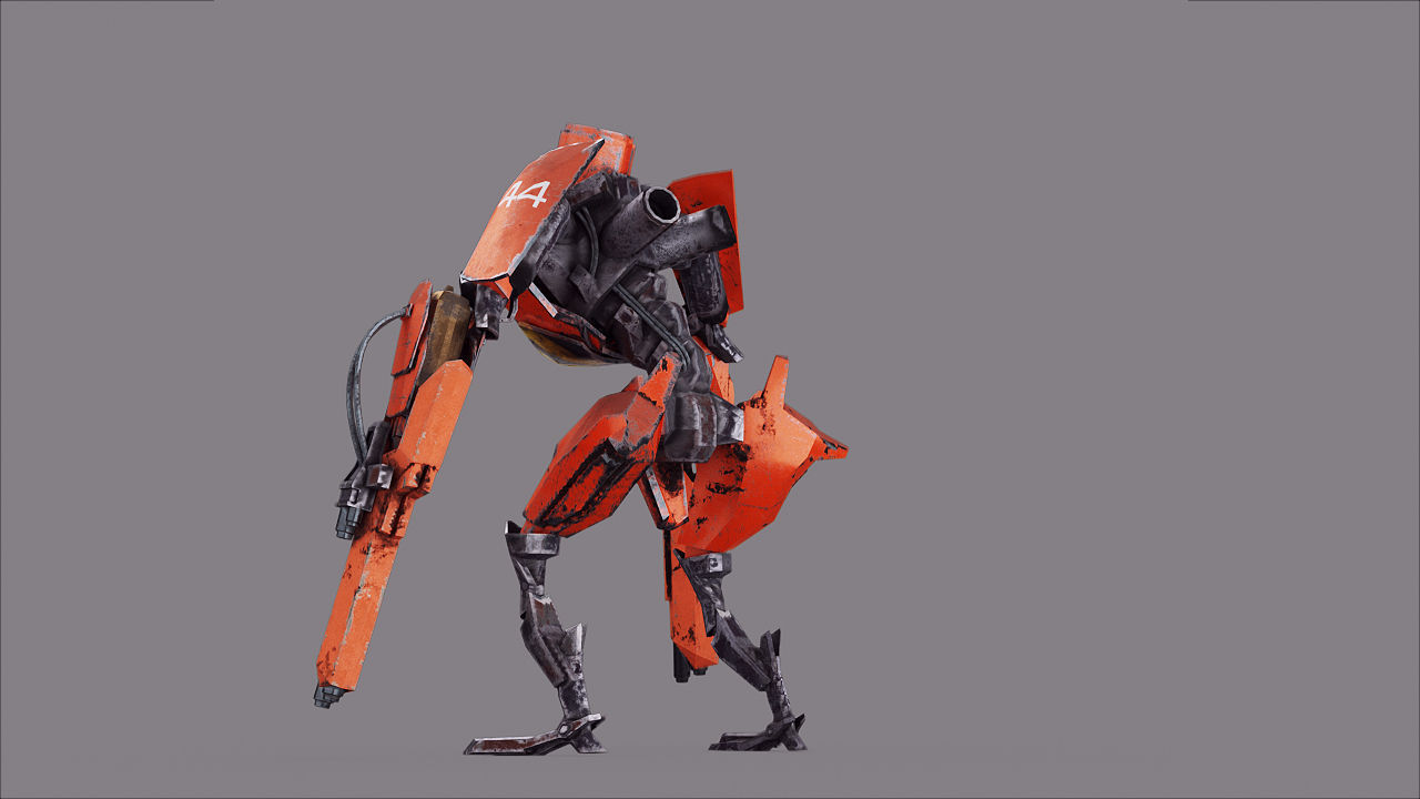 Robot War Future Machine Low-poly 3D model_18