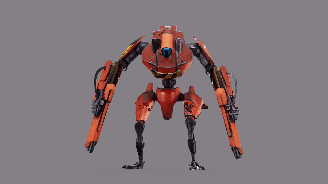 Robot War Future Machine Low-poly 3D model_36