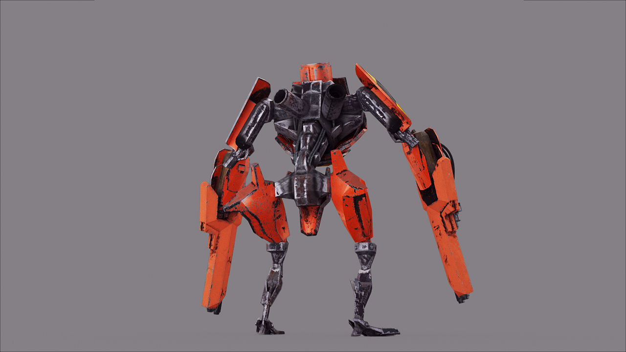 Robot War Future Machine Low-poly 3D model_23