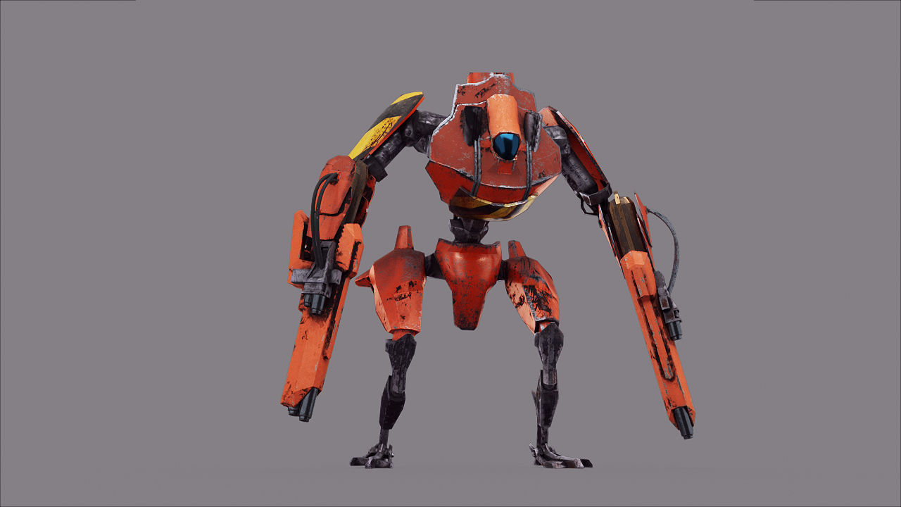 Robot War Future Machine Low-poly 3D model_35