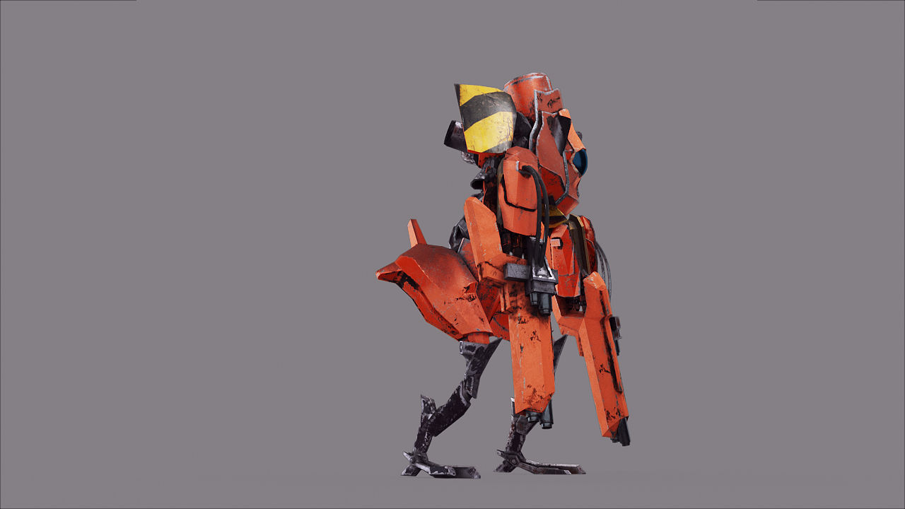 Robot War Future Machine Low-poly 3D model_31